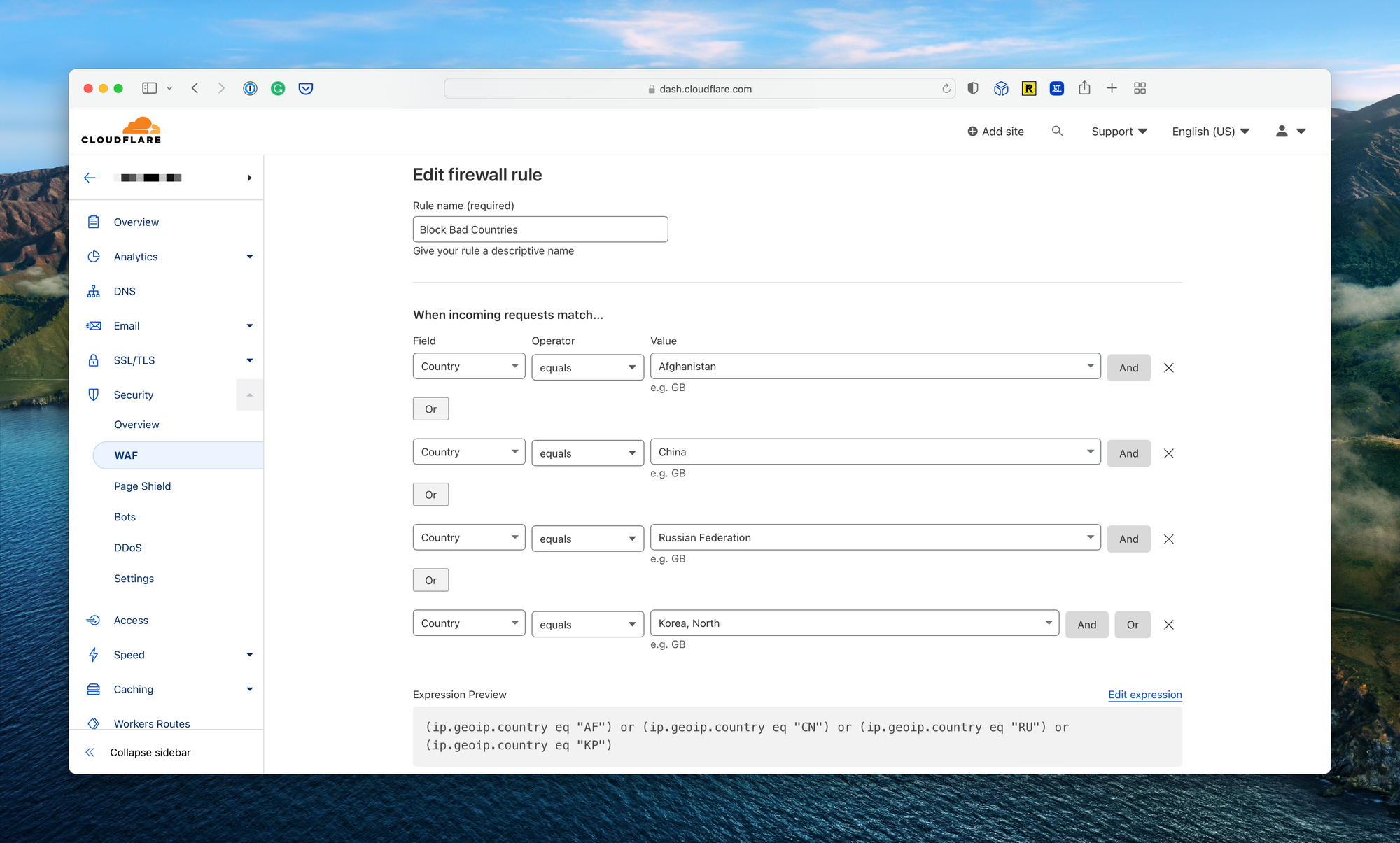 Cloudflare WAF Setup