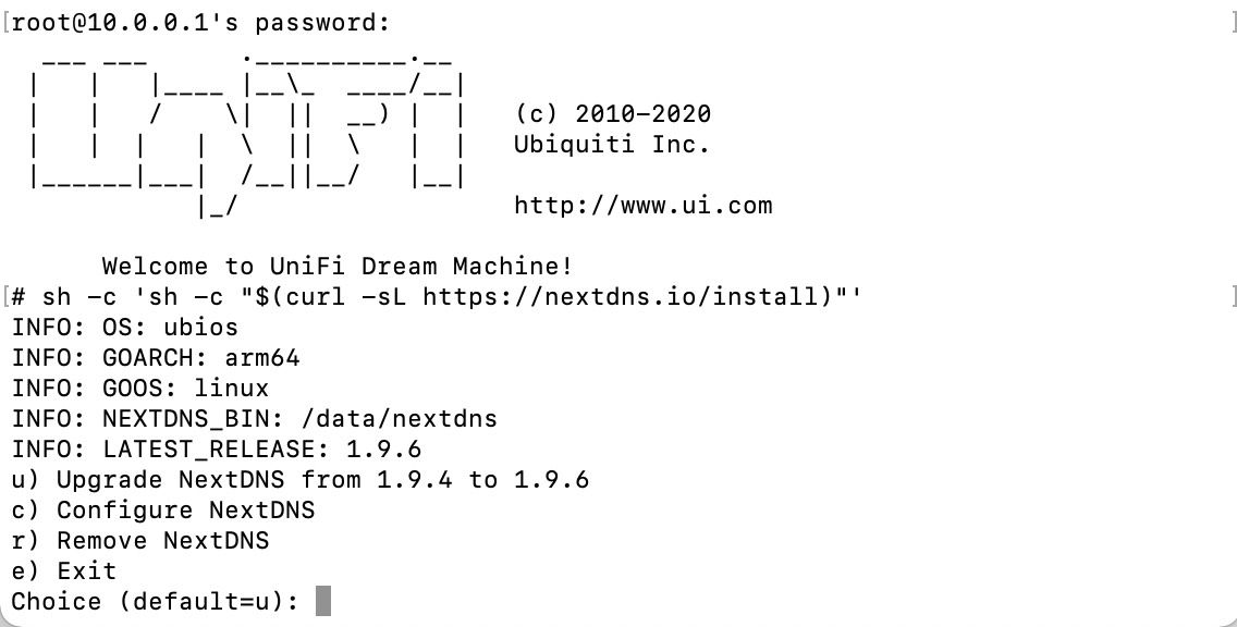 NextDNS Unifi CLI Prompt